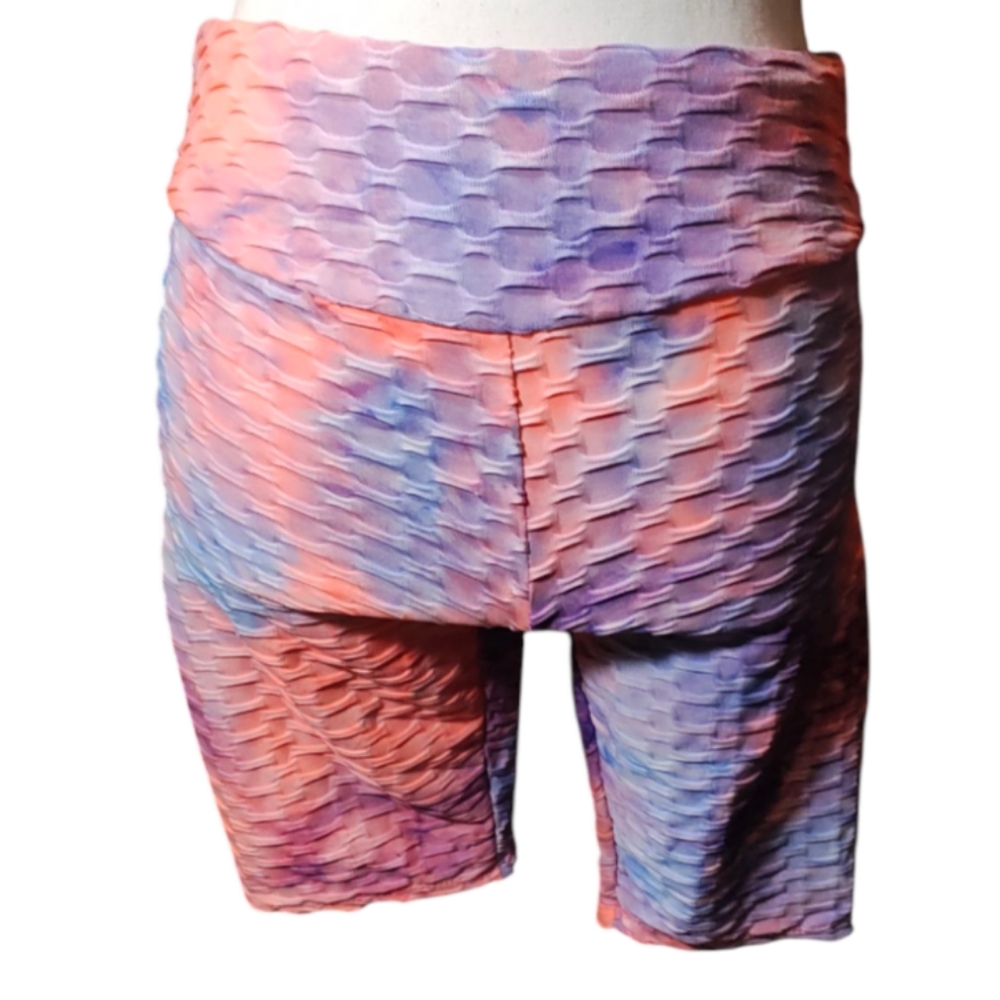 Hot Kiss Women's Colorful Textured Bike Shorts